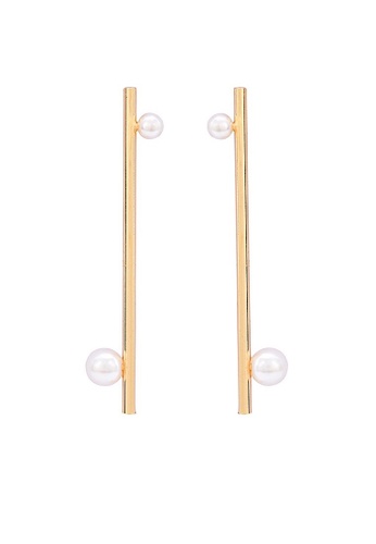 A-Excellence gold Line Drop Gold Plated Earrings 5105DAC9CE178CGS_1