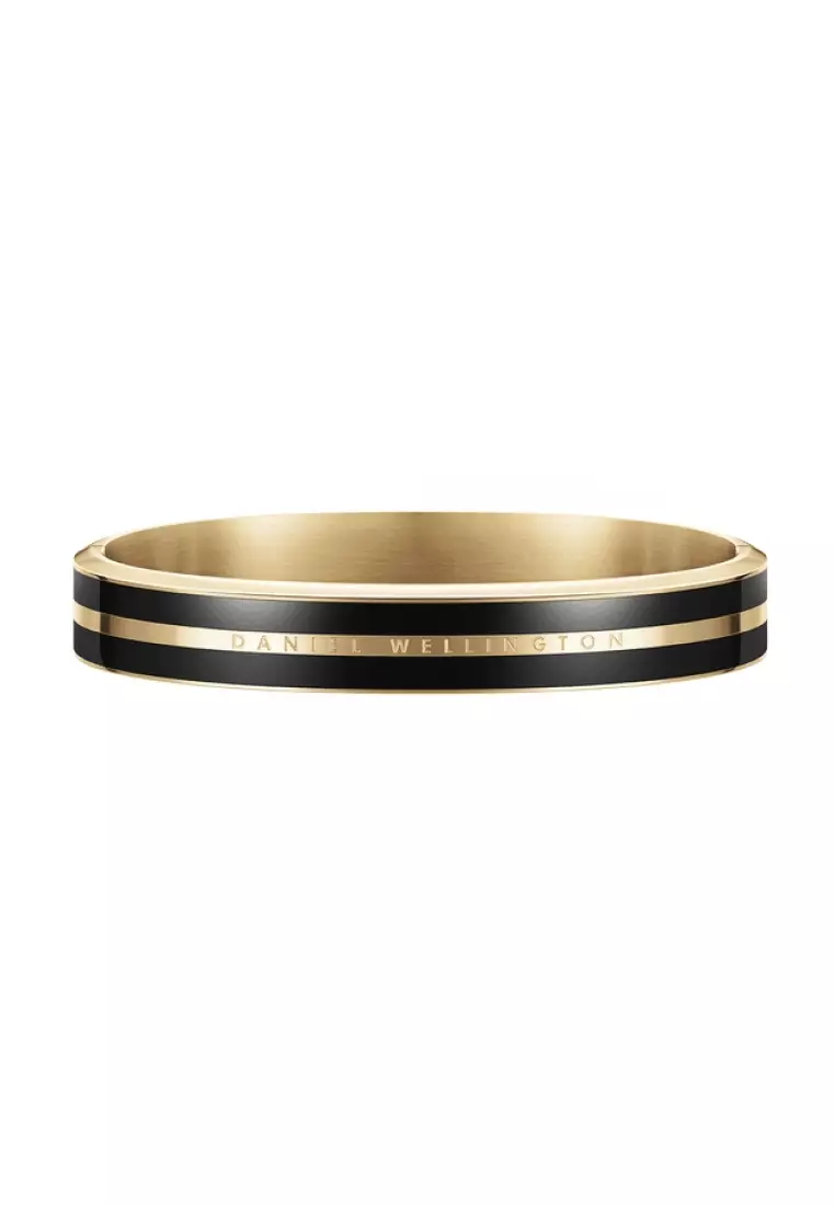 Emalie Infinite Black Bracelet Gold DW OFFICIAL Stainless steel Enamel cuff bracelet for women and men