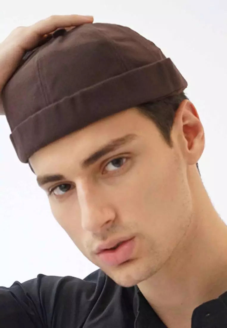 Peci Beanie Polos Miki Hat Kopiah Topi Hijrah Muslim Cokelat