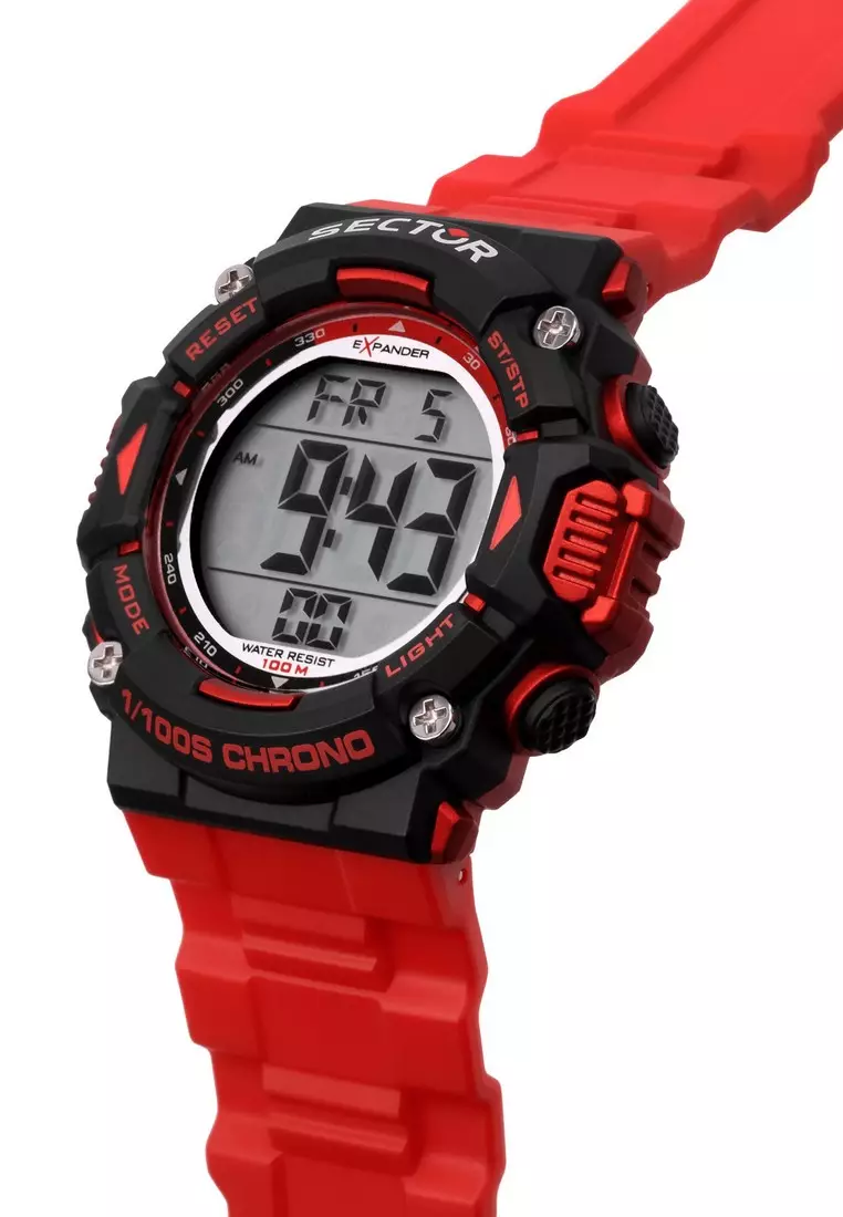 [3 Years Warranty] Sector Ex-32 40mm Case Men's Digital PU Watch R3251544002