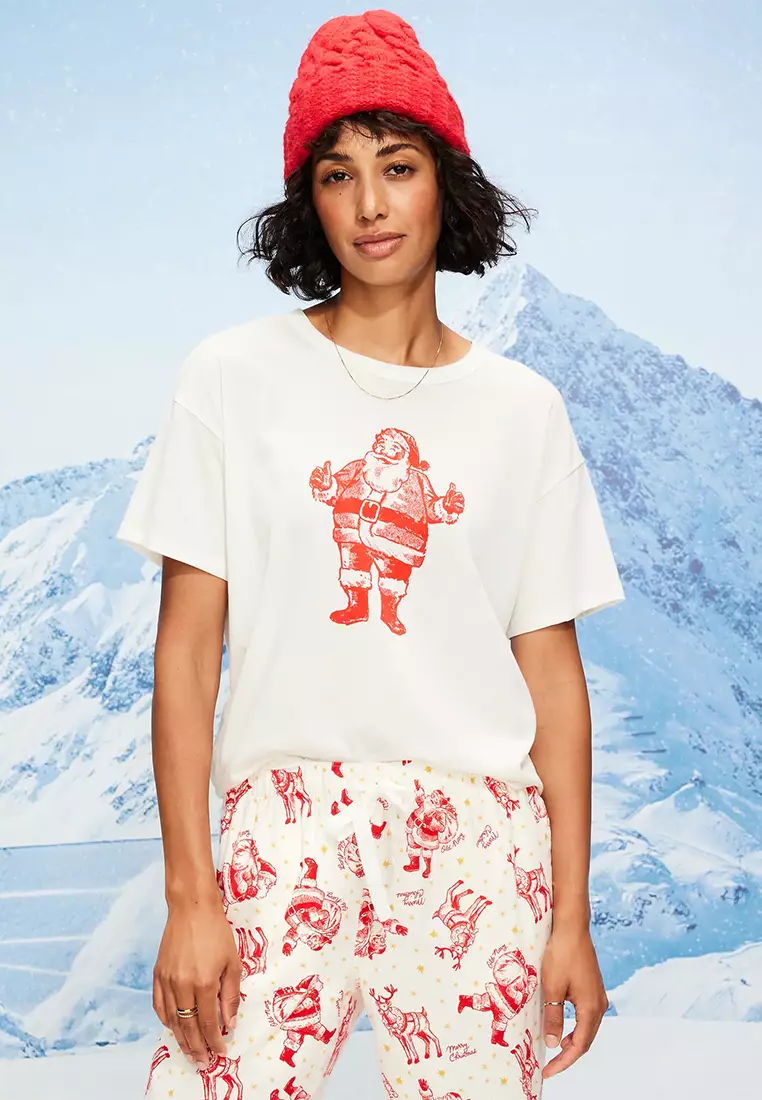 Holiday-Graphic Crew-Neck T-Shirt for Women