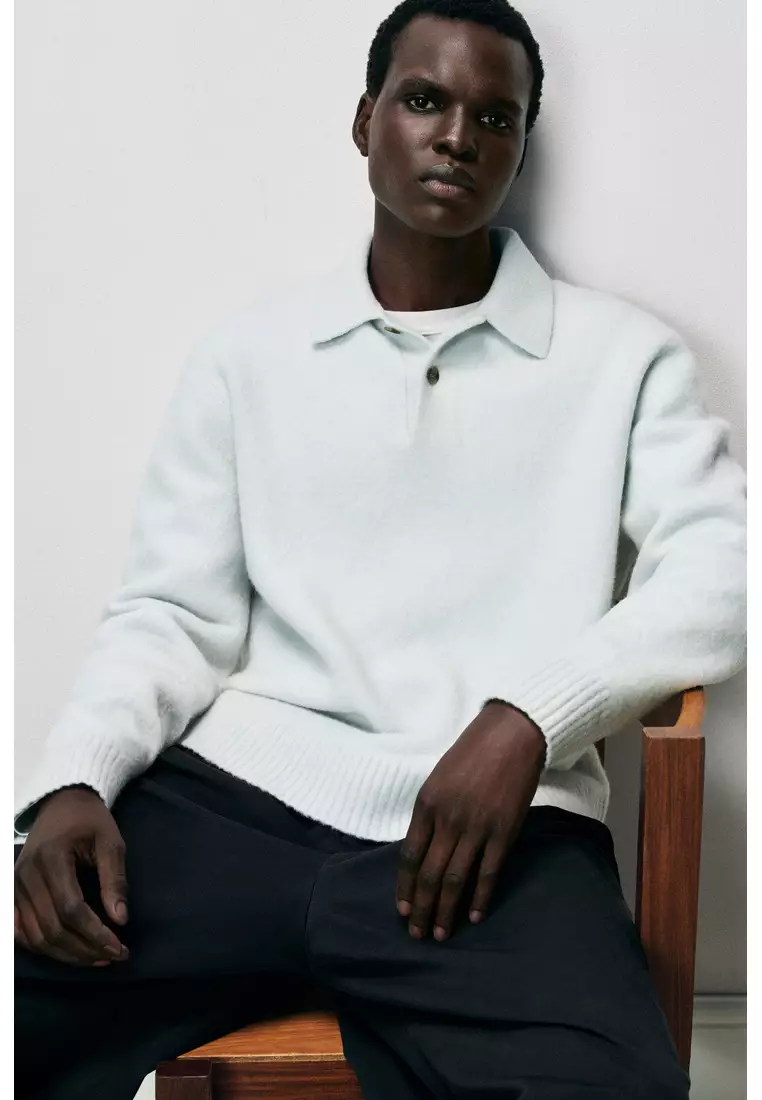 BRUSHED-WOOL POLO SHIRT