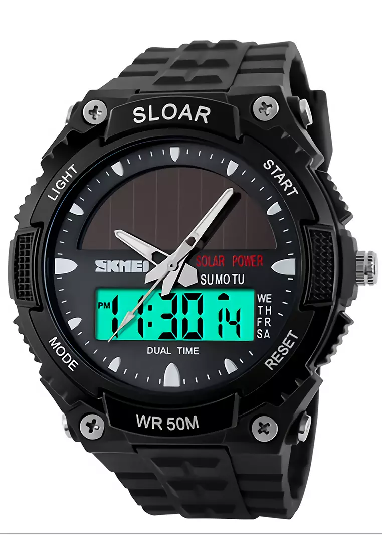 Skmei Jam Tangan Pria Black Resin Strap 1049 B