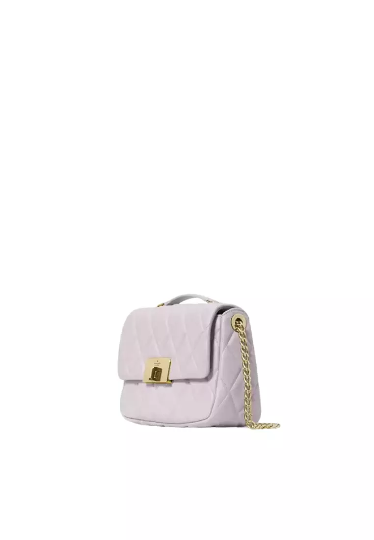 Kate Spade Carey Quilted Small Flap Crossbody Bag In Pale Amethyst KJ949
