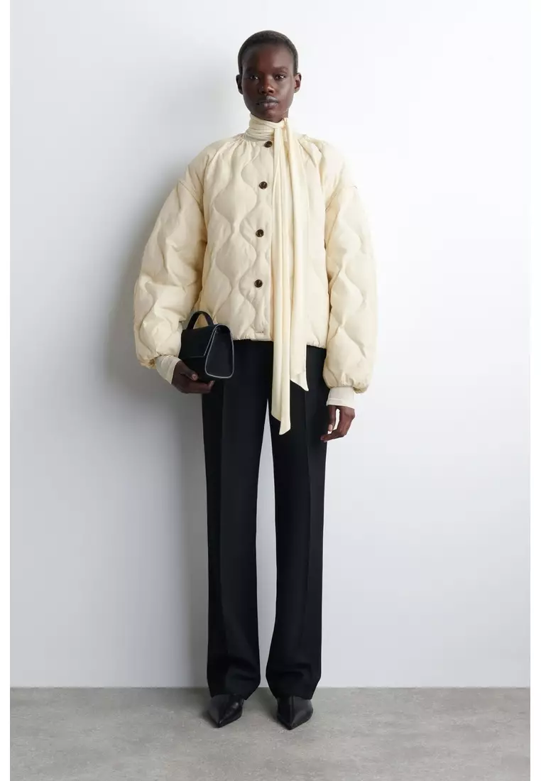 GATHERED QUILTED DOWN JACKET