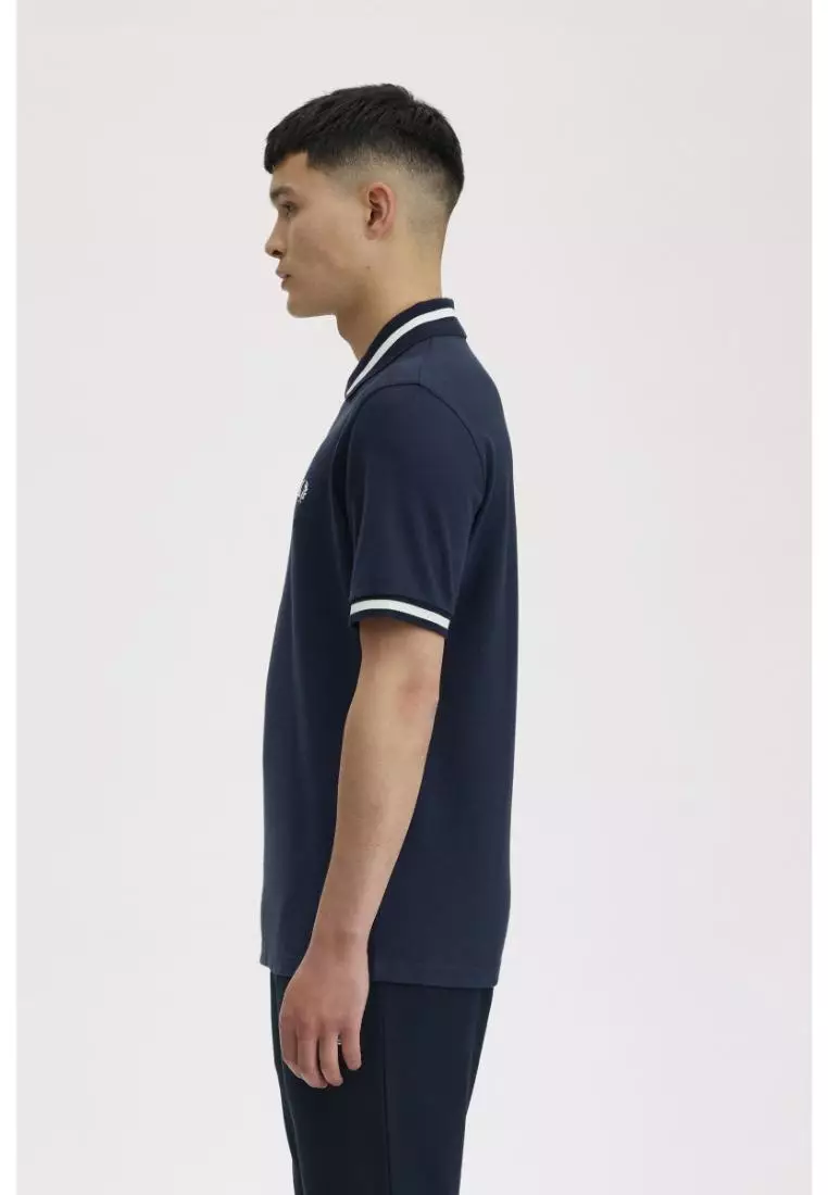 Fred Perry M2 Single Tipped Fred Perry Shirt (Navy / Snow White)