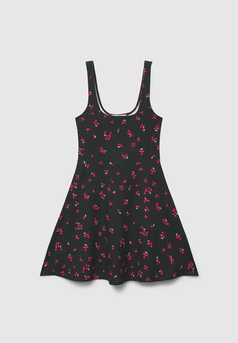 Women's Cherry Print Fit & Flare Mini Dress