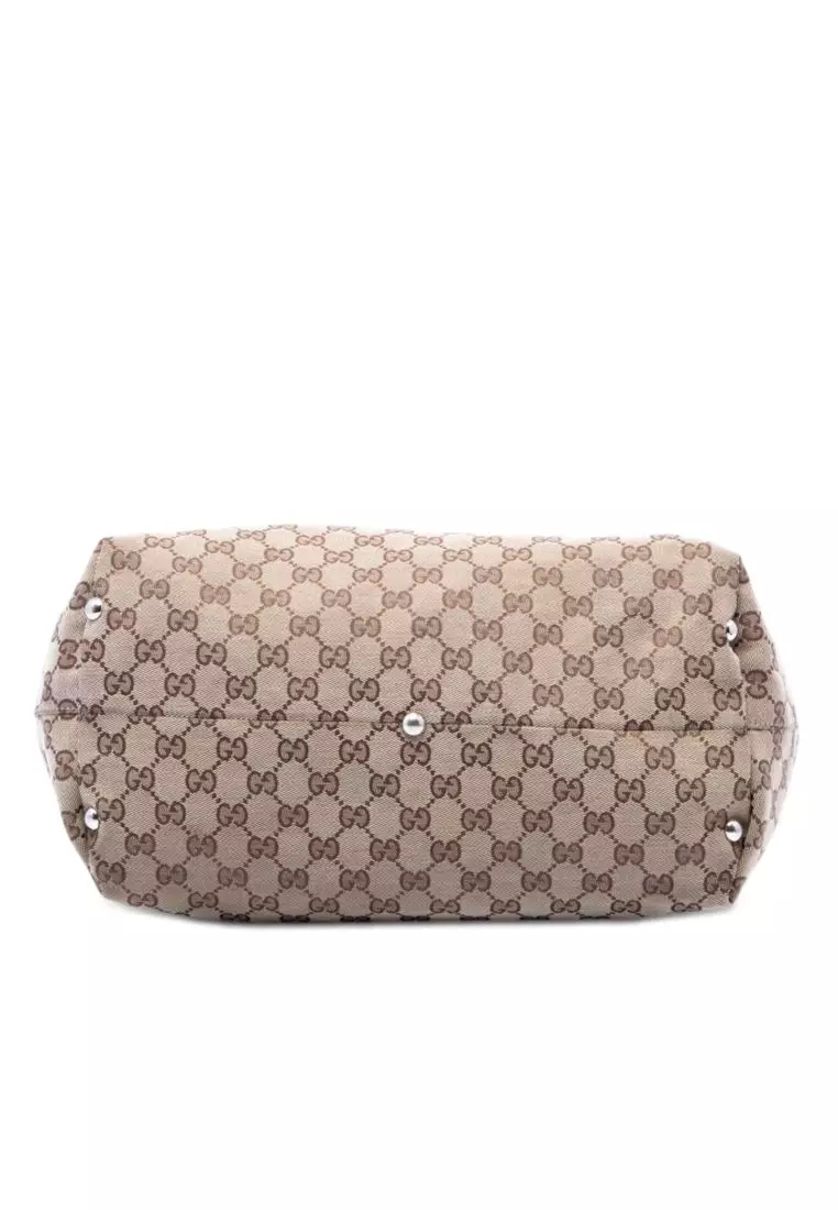 Pre-Loved Gucci Gg Canvas Icon Bit Tote
