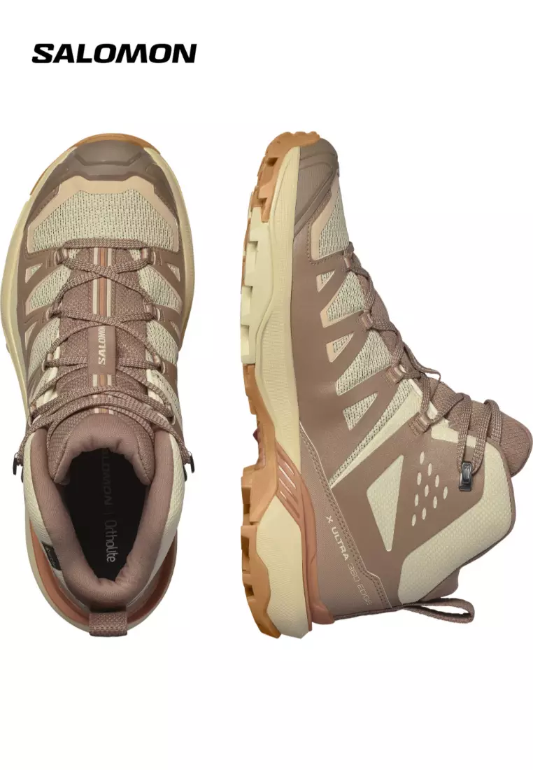X ULTRA 360 EDGE MID GTX Women Outdoor Shoes in Shortbread / Raw Umber / Prairie Sunset