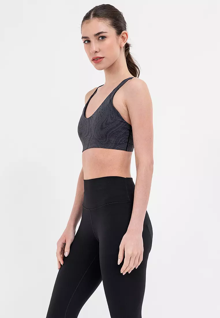 Zenvy Light-Support Padded Printed Sports Bra