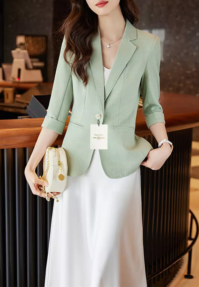 Three Quarter Sleeve Slim Fit Blazer YGH-EL8525