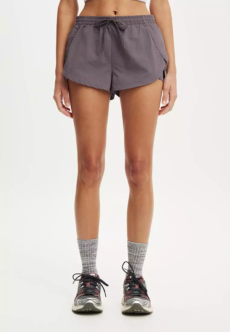 Woven Dolphin Hem Micro Shorts