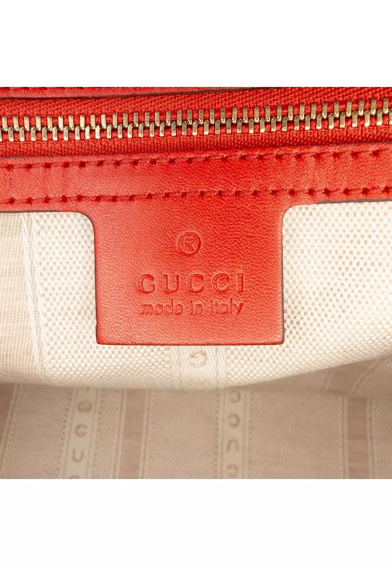 Pre-Loved Gucci Diamante Bright Leather Satchel