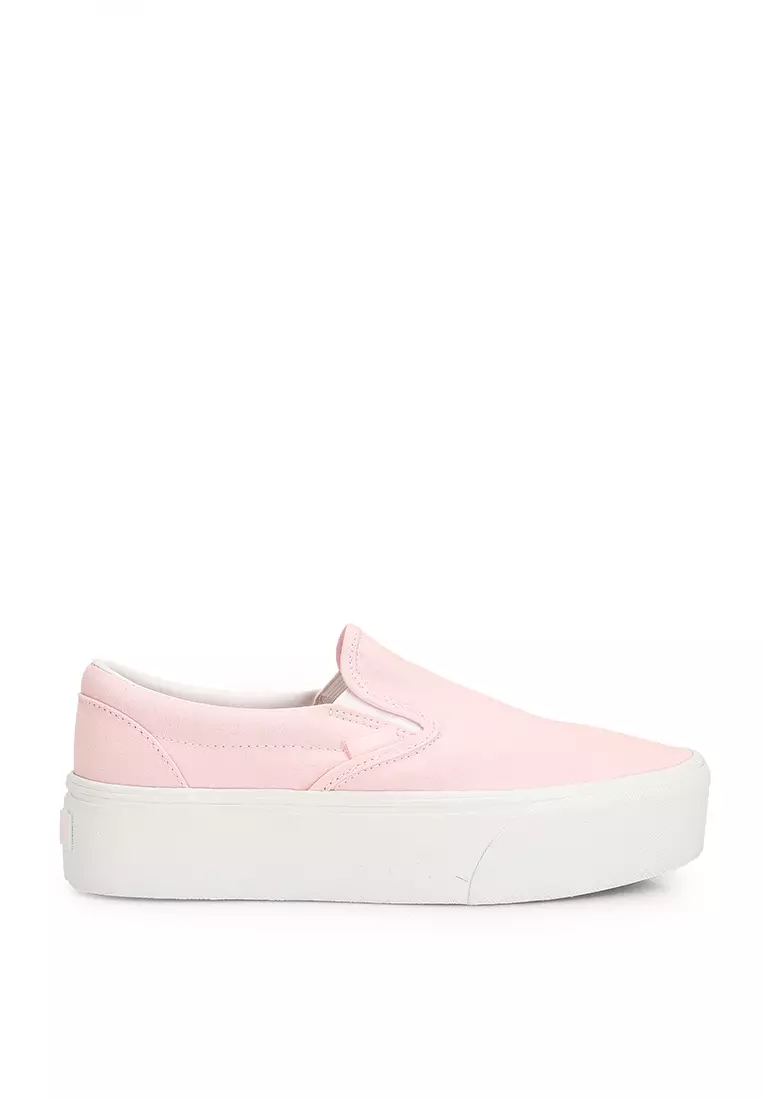 White slip on vans womens cheap sale