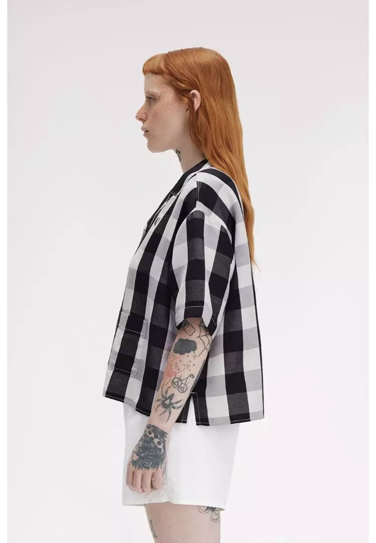 Fred Perry G9193 Monochrome Check Shirt (White)