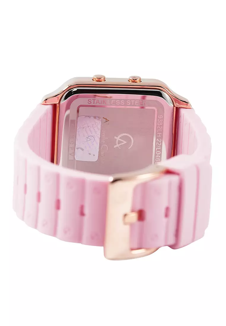 Alexandre Christie - Jam Tangan Digital Wanita - Rosegold - Pink Rubber Strap - 9382 LHRRGBALK