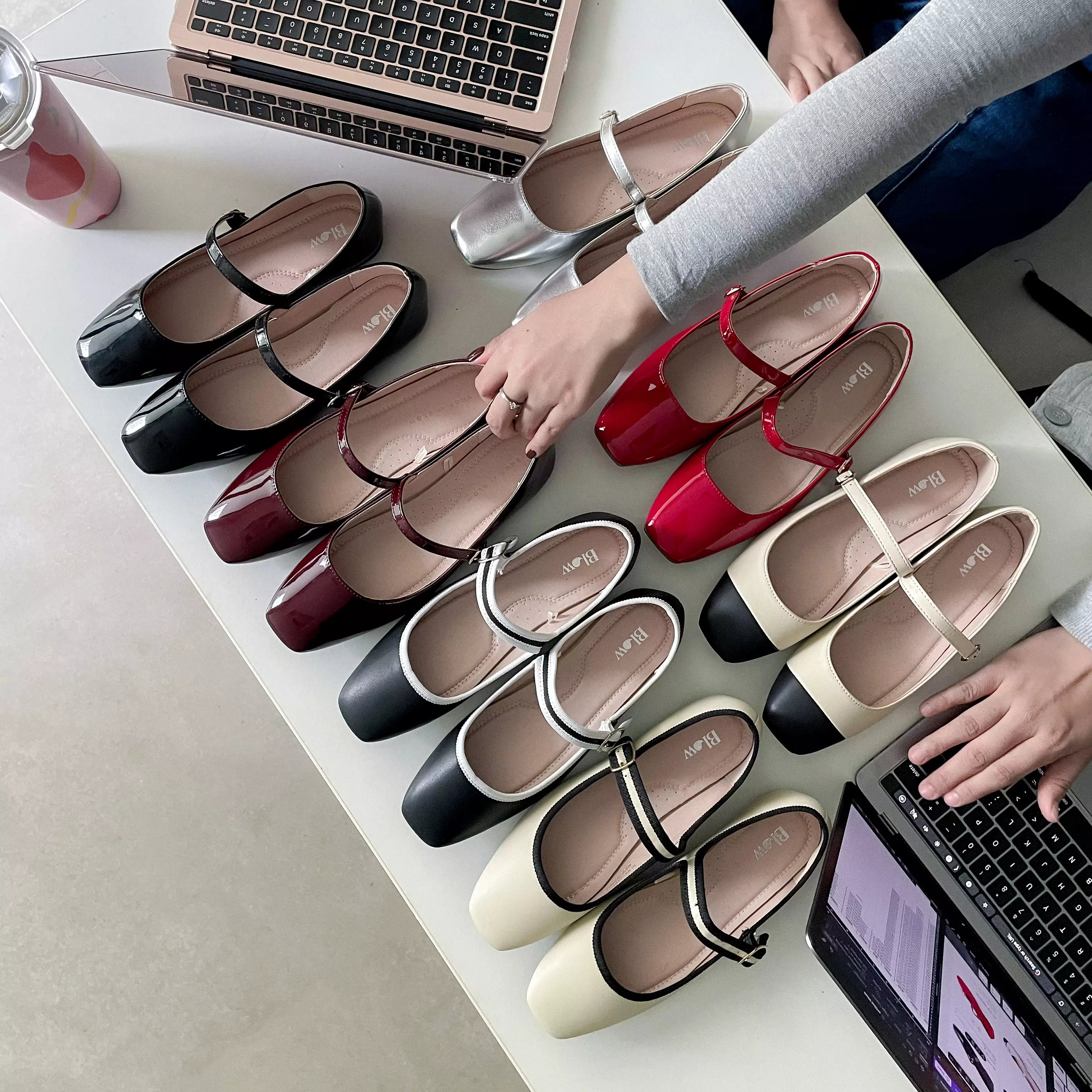 Blow BLNW 0101 Ariel Mary Jane Flats Shoes Wanita Sepatu Hitam Balet Women Shoes