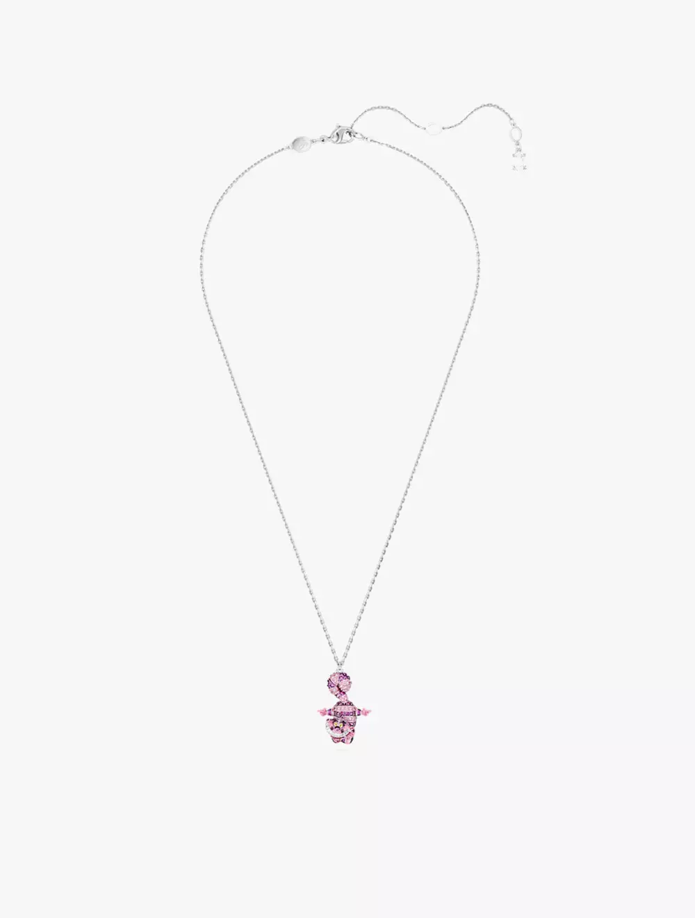 Alice In Wonderland Pendant, Cat, Pink, Rhodium Plated - Pink