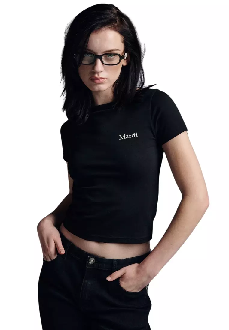 【Mardi Mercredi】TSHIRT SCOOP BACK Jual Mardi Mercredi TShirt Scoop Back - Black Cream Original