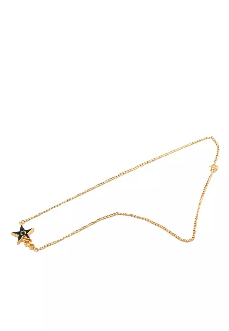 Chanel Pre-Loved Chanel Gold Plated Enamel Coco Star Pendant