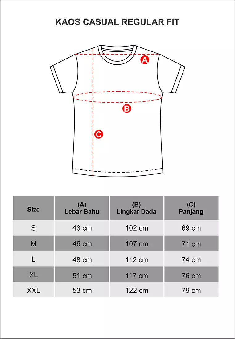 LGS - Kaos Casual Pria - Plaket - Block Abu - Abu - Regular Fit