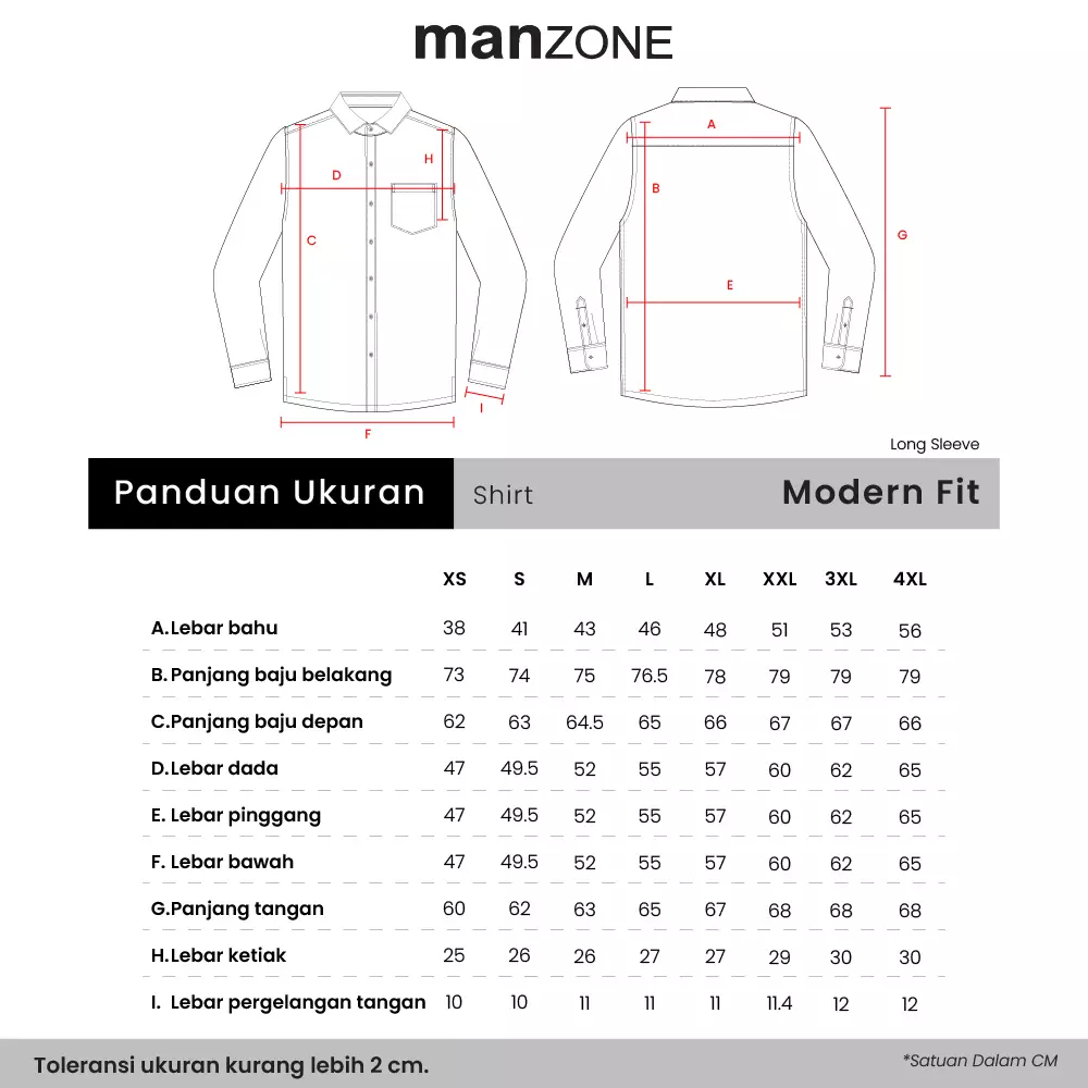 MANZONE - Kemeja Shanghai Lengan Panjang Pria Andam Modern Fit - Khaki Warna Khaki
