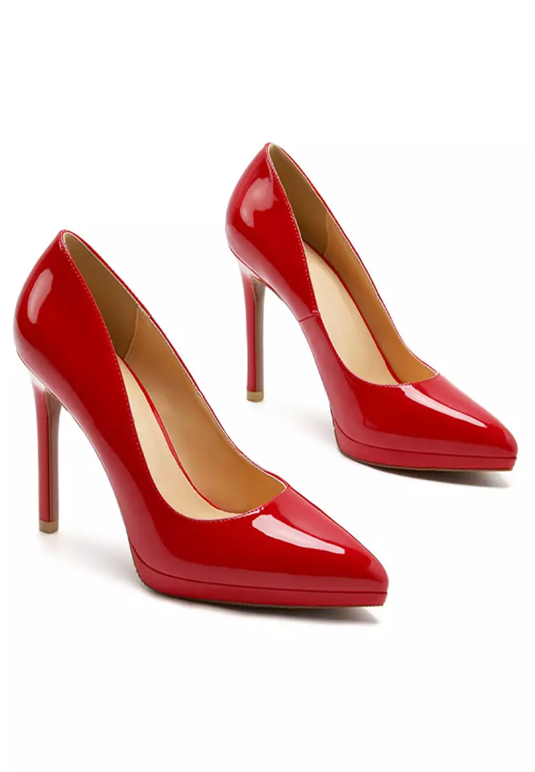 11CM Faux Patent Leather Pointed High Heel Shoes HZL0070