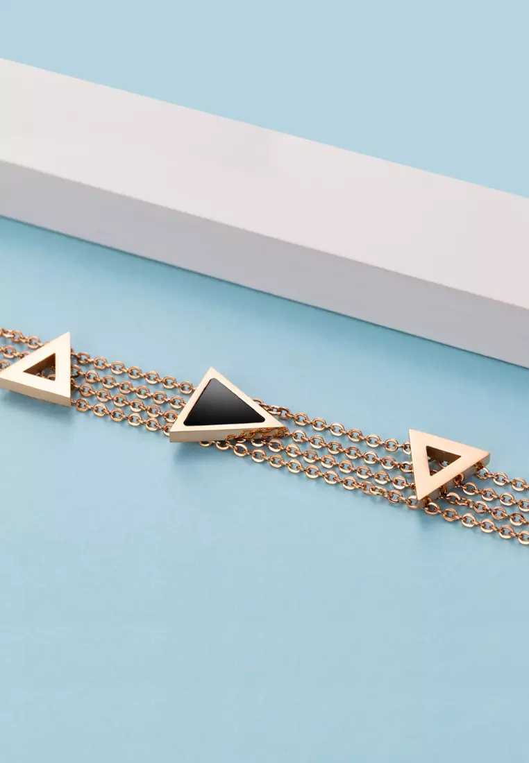 Arestas Geometric Layered Chain Bracelet