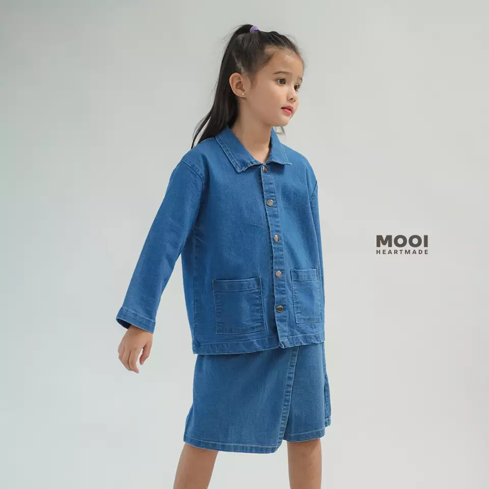 Mooi Jaket Jeans Anak Naka Denim Jacket - Dark Blue