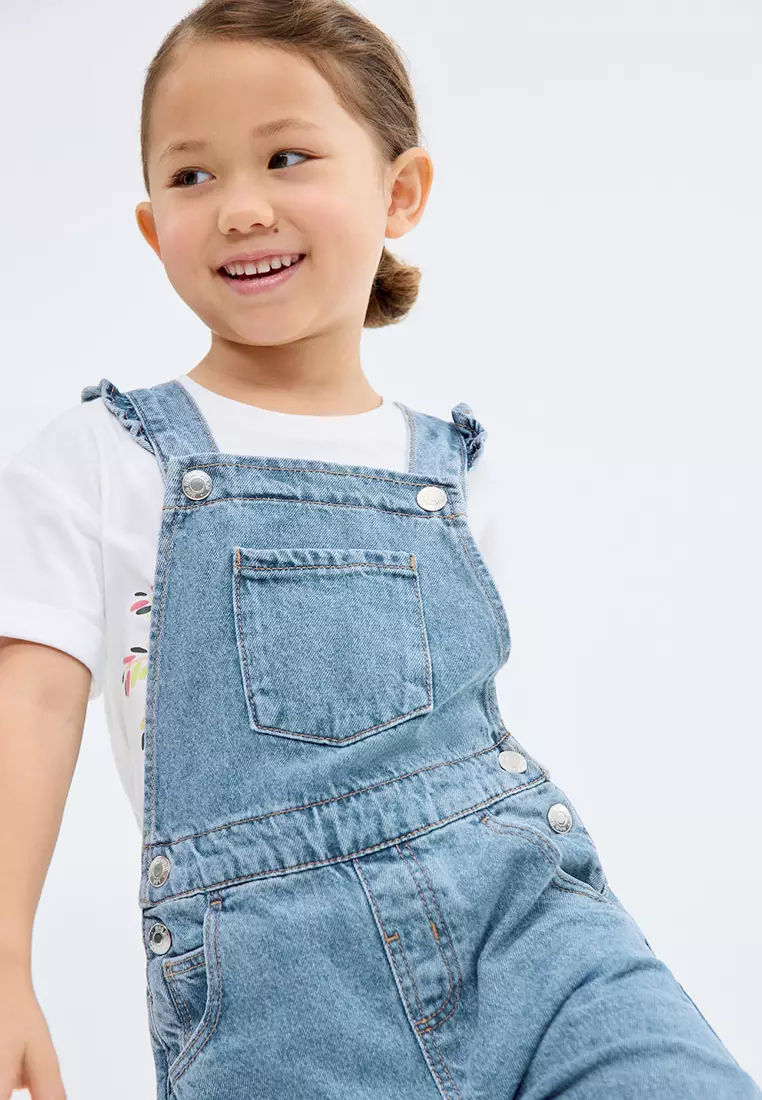 Frills Denim Dungarees