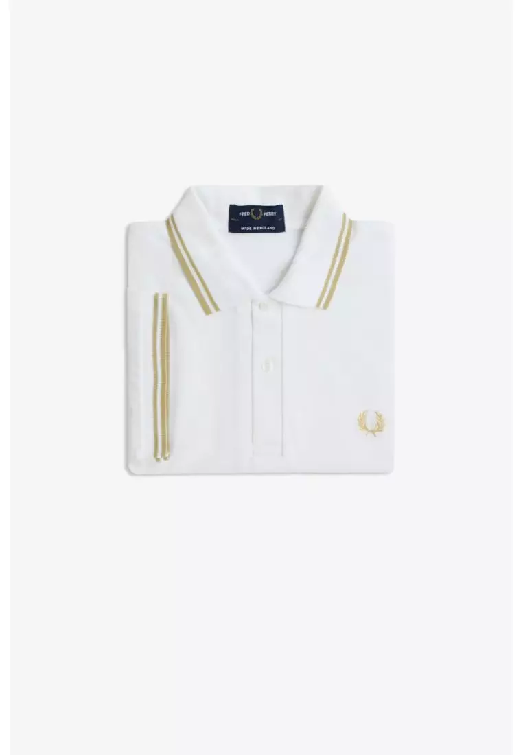Fred Perry M12 Twin Tipped Fred Perry Shirt (White/Champagne)