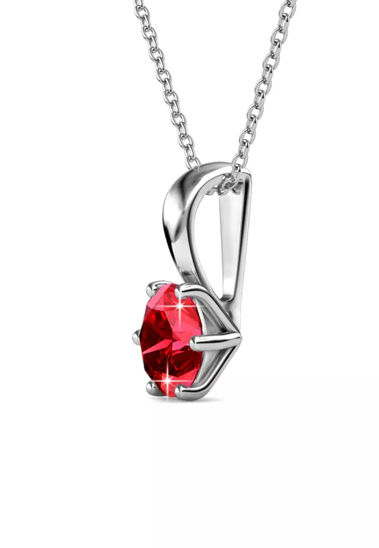 Birth Stone Pendant July Ruby - Kalung Crystal Swarovski by Her Jewellery