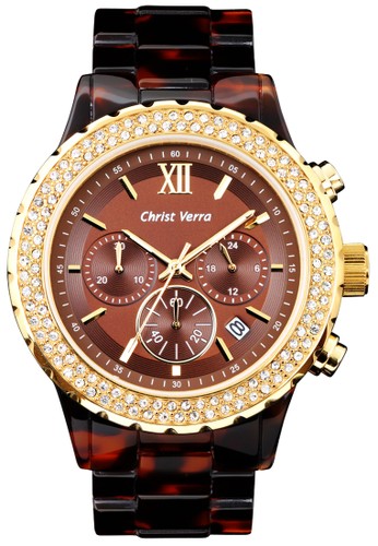 Christ Verra Fashion Women's Watch CV 2078L-72 BRN/IPG Brown Gold Stainless Steel