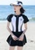 A-IN GIRLS black and white Fashionable Sports One Piece Swimsuit D6154USDEA34DBGS_5