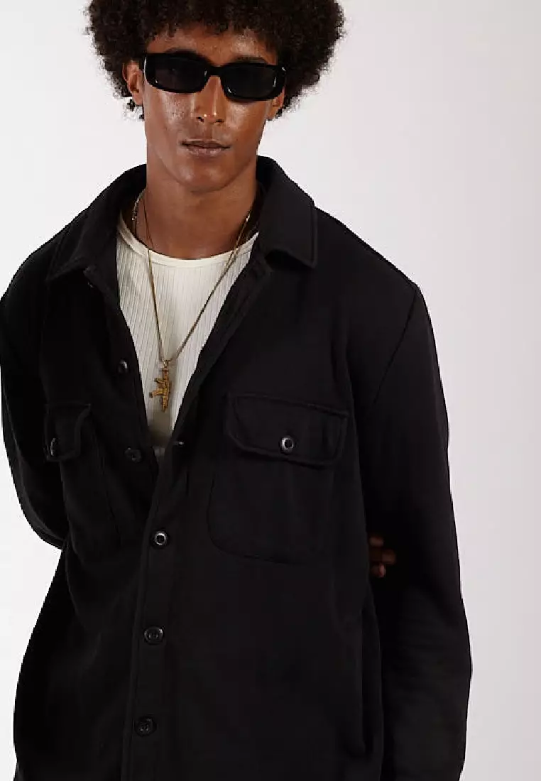VEDECI ENDEMY CASUAL OVERSHIRT BLACK