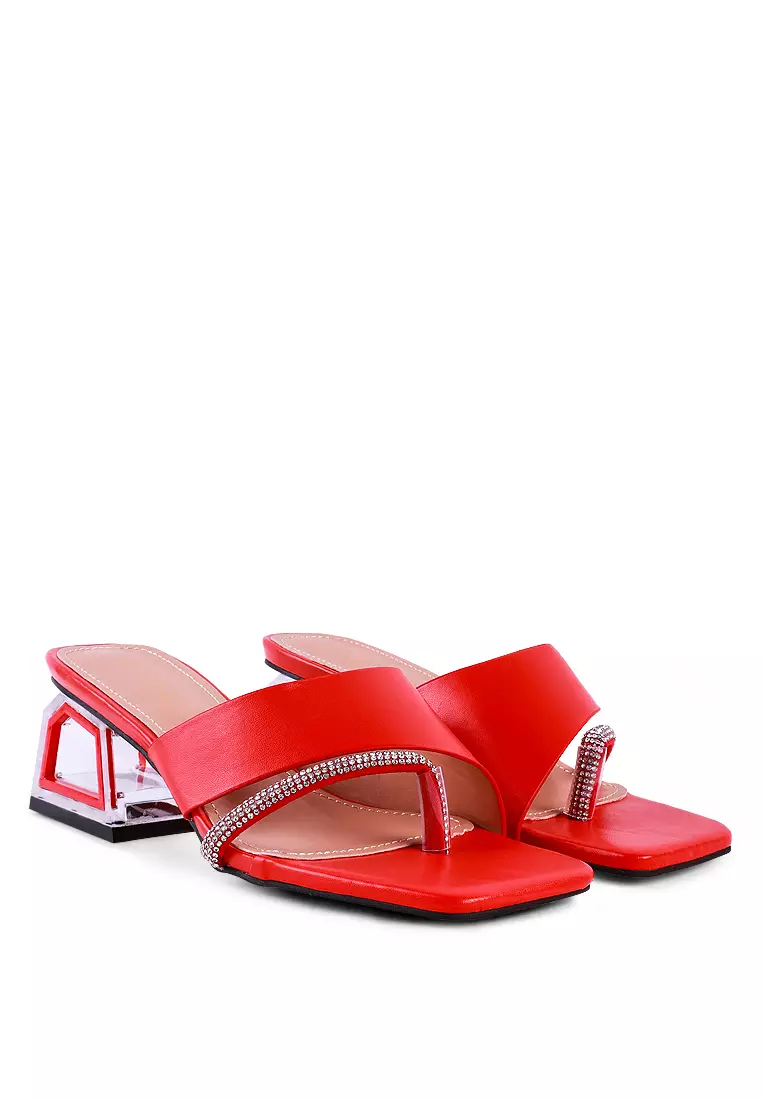 Red slide heels sale
