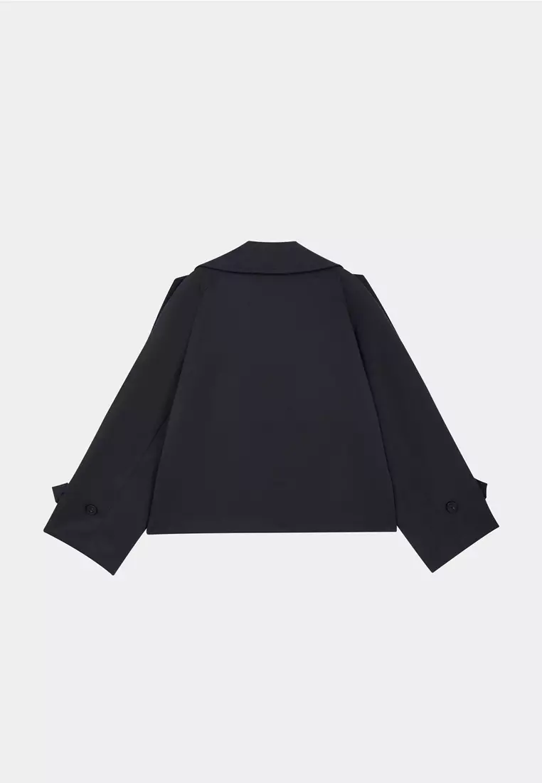 Dark Blue Short Trench Coat