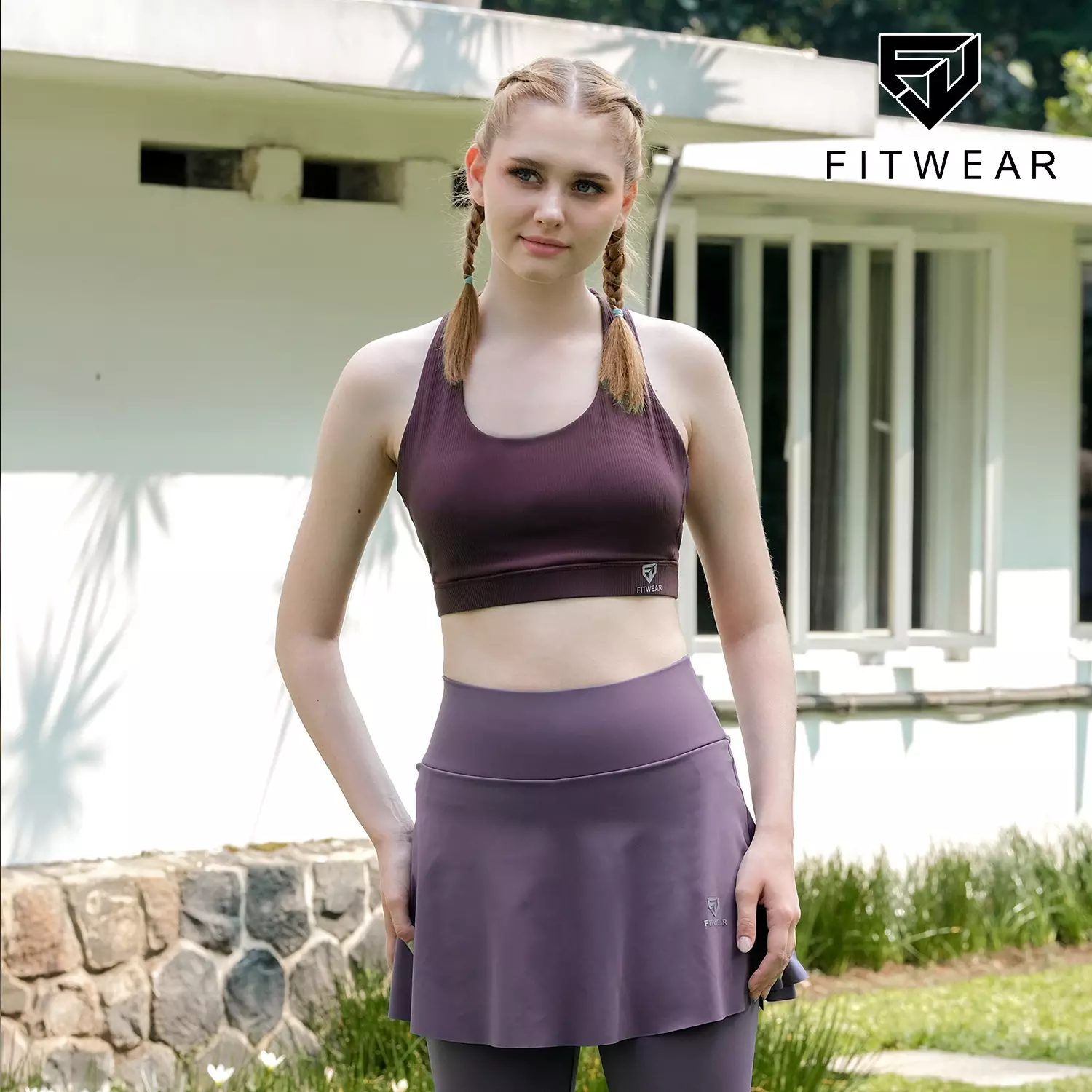 Fitwear - Sportbra Olahraga Wanita JENNIFER [CAGED RIBB] - PURPLE WINE