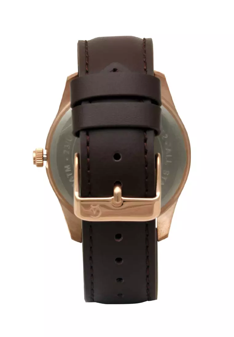 Alexandre Christie Jam Tangan Pria - Brown Rosegold White - Stainless Steel - 1027 MDLRGSL