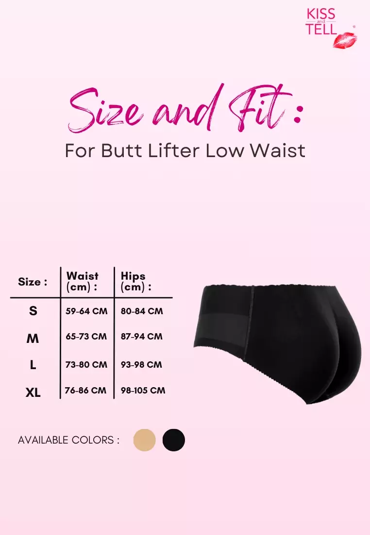 Kelsie Butt Lifter Low Waist Panties Seamless Padded Underwear Hip Pads Enhancer Panty in Black
