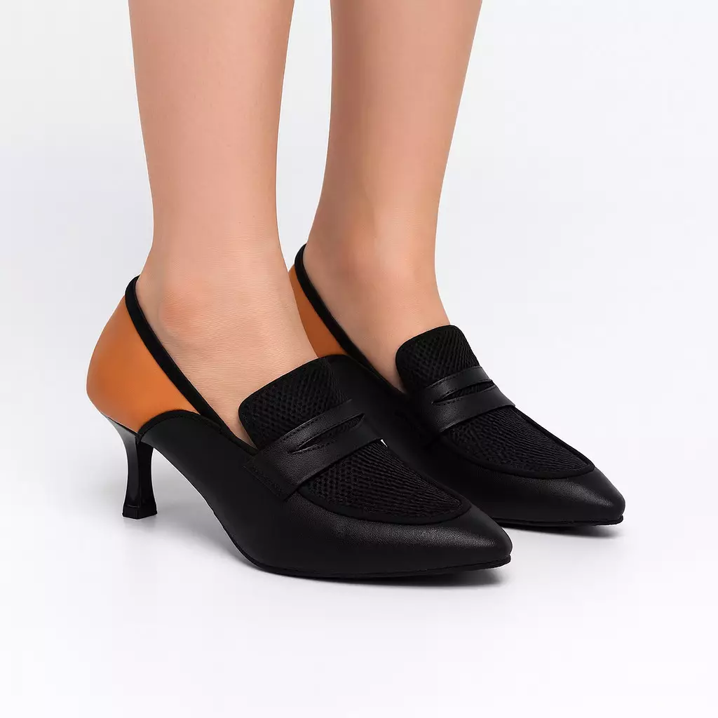 Valerie Heels Genuine Leather Black