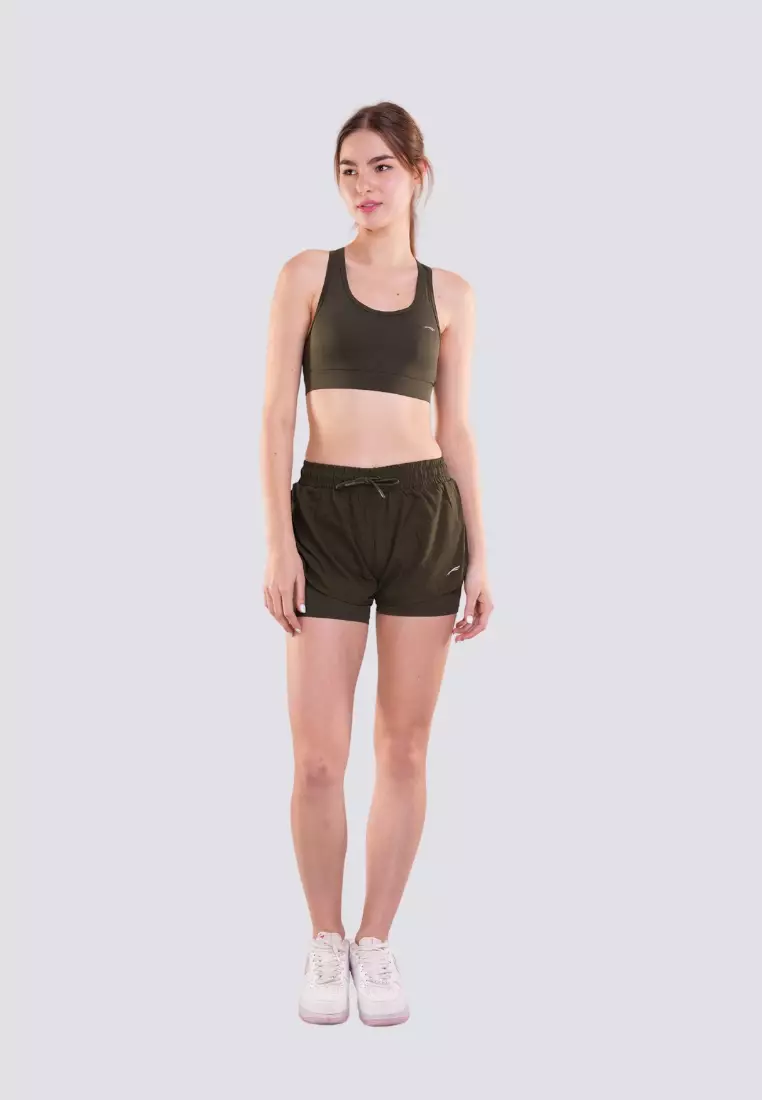 Trendy Fit Layered Shorts with Key Pockets Activewear for Women