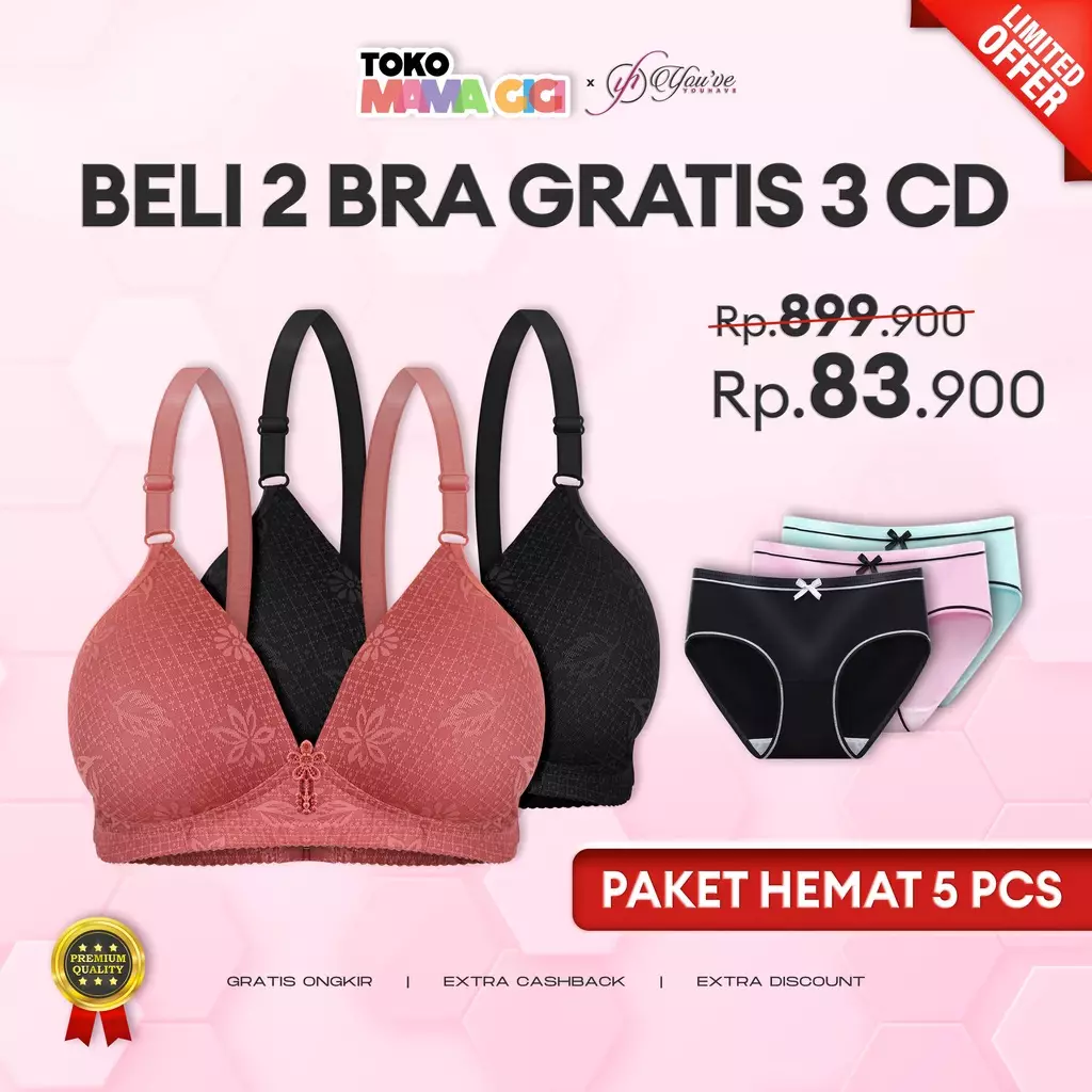 YOUHAVE PAKET HEMAT 2PCS BH SEAMLESS SPORT BRA SEAMLESS SPORT BRA WANITA  TANPA KAIT 100064