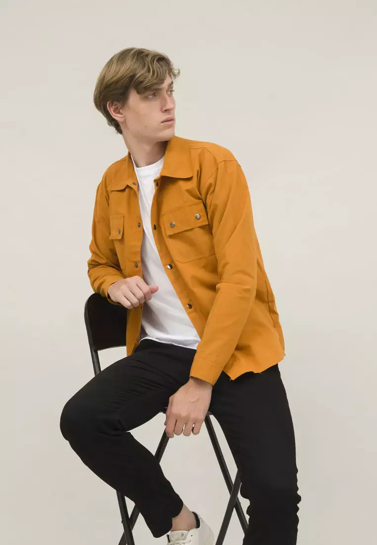 jaket pria parka mustard trucker dragon jacket unisex houseofcuff