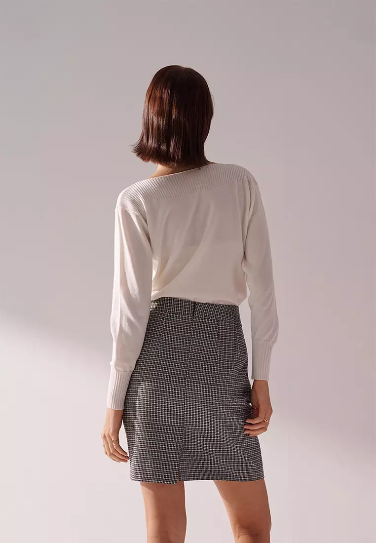 Monochromatic Houndstooth Skirt