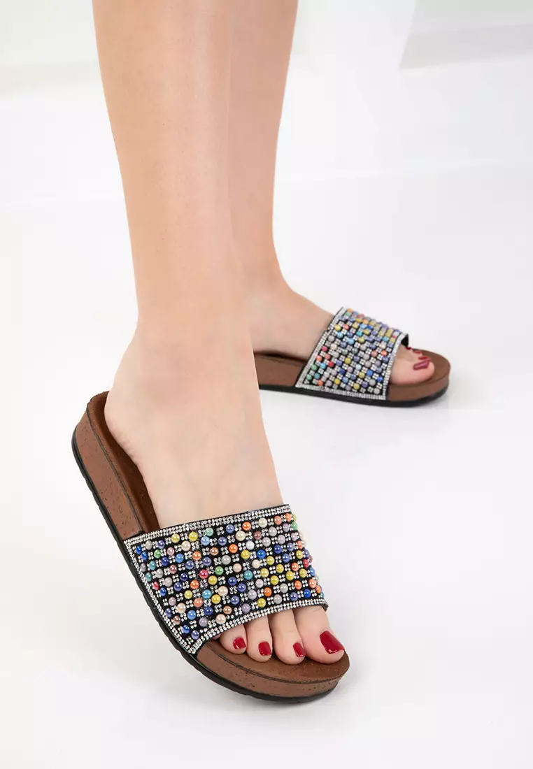 Soho Black-Multi Women's Slippers 20659