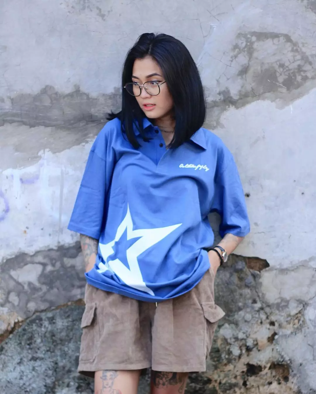 OOTDSUPPLY Oversize Polo Shirt Inspire 3rd Colours l Kaos Polo Pria dan Wanita OVZ-PS009