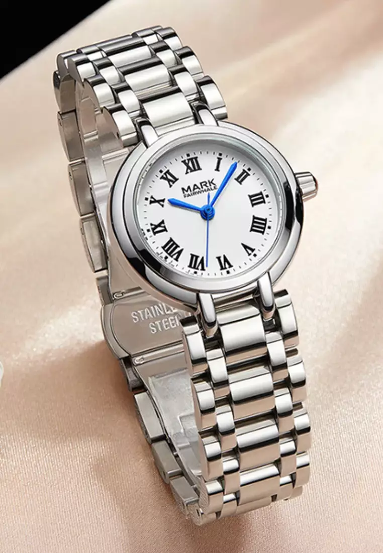 Ladies Stainless Steel Quartz Watch, 23mm, Metal Bracelet