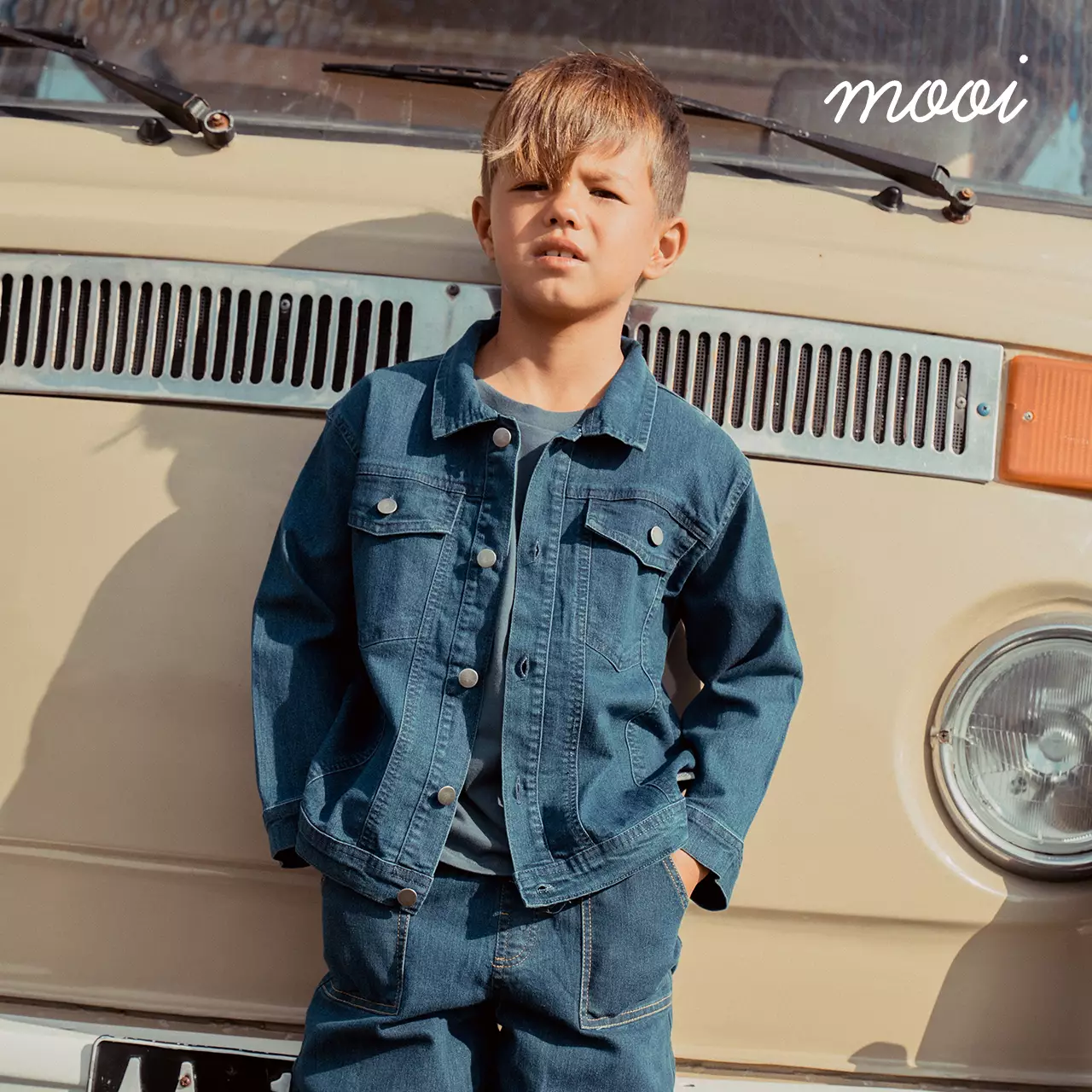 Mooi Jaket Jeans Anak Arlo Denim Jacket - Dark Blue