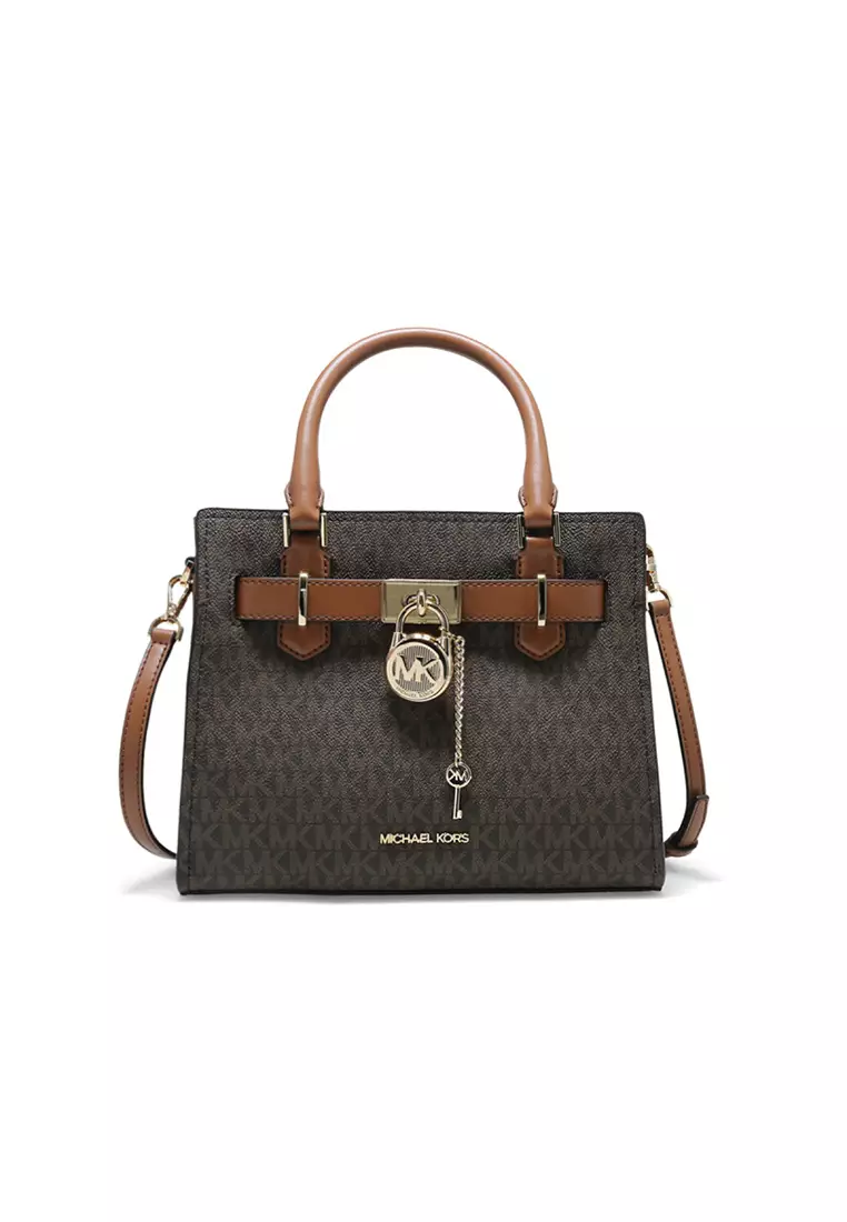 Buy Michael Kors Hamilton Small Logo Satchel In Brown 35F1GHMS1B